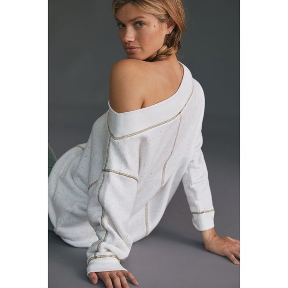 Anthropologie Pilcro Slouchy Off-The-Shoulder Sweatshirt - Picture 1 of 9